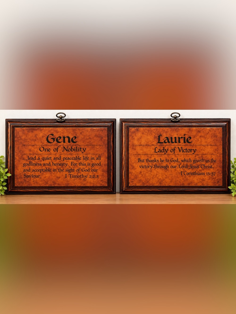 Classic Brown Framed Inspirational Wall Plaque - Unknown Brand